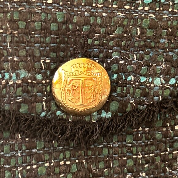 Talbots SZ 10 Tailored Tweed Boxy Blazer Teal & Black Academia Preppy Old Money - Picture 6 of 11